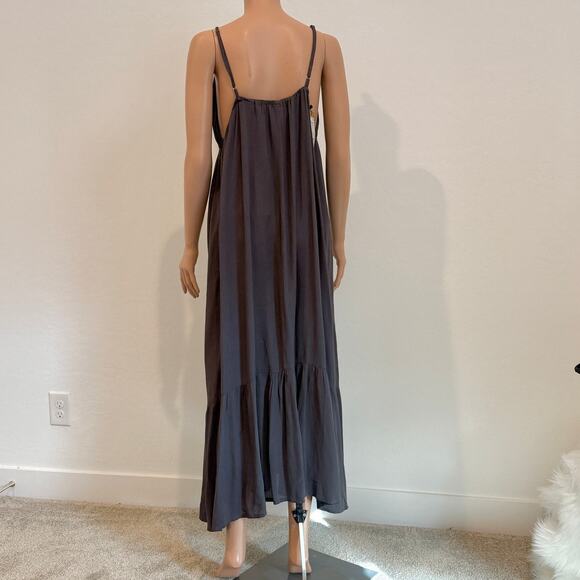 Rhea L/XL  Princess flowy strappy maxi dress Peppercorn D1 2346 - Picture 7 of 10